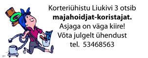 Liukivi 3 KÜ pakub tööd majahoidjale!