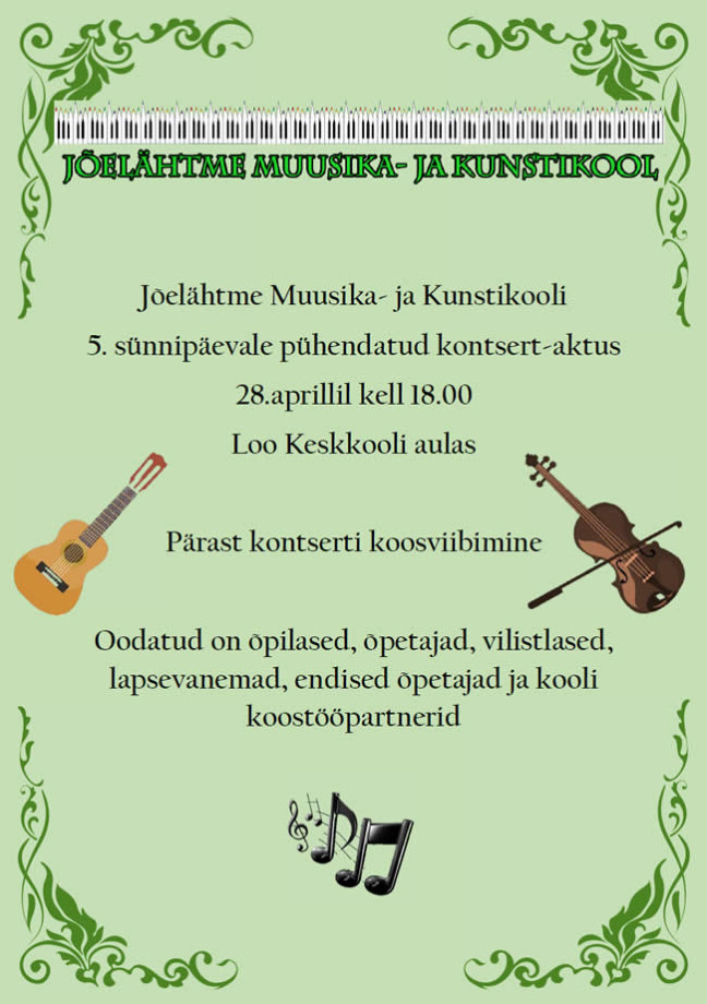 muusikakooli kuulutus