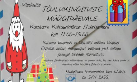 Üleskutse jõulukingituste müügipäevale!