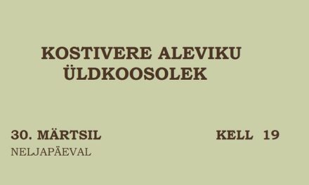 Kostivere aleviku koosolek / 30. märts kl 19:00